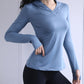 Women's Back Forked Yoga Shirt Long Sleeve Thumb Hole Running T-shirt Mesh Breathable Sports Hoodie Fitness Top Gym Workout Blouse The Clothing Company Sydney