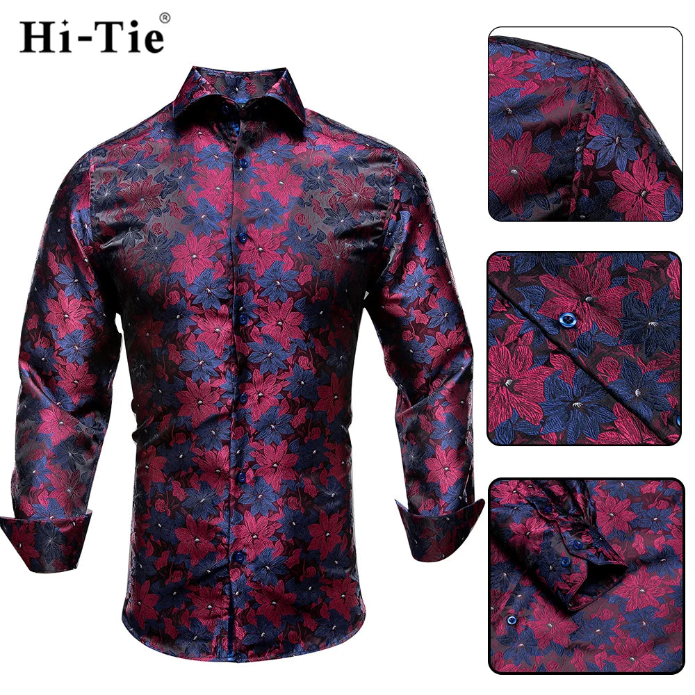 Men's Shirts Paisley Floral Silk Gold Long Sleeve Business Party Wedding Dress Shirts The Clothing Company Sydney