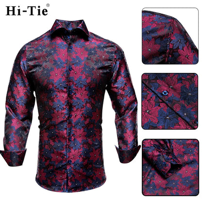 Men's Shirts Paisley Floral Silk Gold Long Sleeve Business Party Wedding Dress Shirts The Clothing Company Sydney