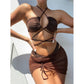 Wrap Around 3 Piece With Skirt  Bikini Female Swimsuit Women Swimwear Three-pieces Bikini set Bather Bathing Suit Swimwear The Clothing Company Sydney