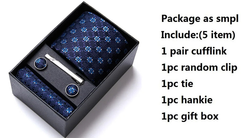 4 Piece Tie Pocket Squares Cufflink Set Necktie Blue Striped Man Wedding Accessories Fit Workplace Holiday Gift Box The Clothing Company Sydney