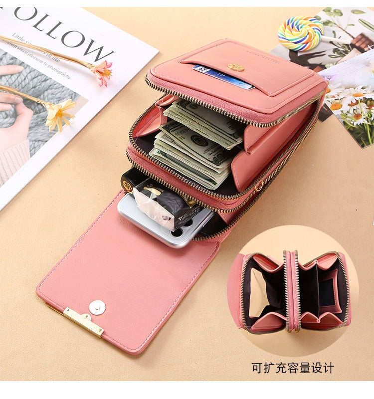 Ladies Handbags Female Pu Leather Shoulder Bags Touch Screen Phone Purse Crossbody Bag Large Capacity Hand Bag The Clothing Company Sydney