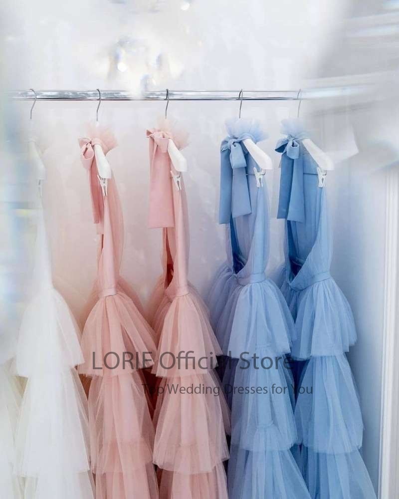 Baby Blue Prom Dresses High Neck Tiered Tulle Tea Length Backless Summer Wedding Party Gown Graduation Dress The Clothing Company Sydney