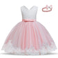 Cute Baby Girl's Tutu Dress Embroidery Lace Flower Princess Gown Birthday Party Newborn Formal Dress