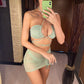 Wrap Around 3 Piece With Skirt  Bikini Female Swimsuit Women Swimwear Three-pieces Bikini set Bather Bathing Suit Swimwear The Clothing Company Sydney