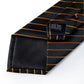 Fashion Men's Tie Luxury Gold Blue Black Striped Paisley Silk Wedding Tie For Men Designer Hanky Cufflinks Gift Tie Set