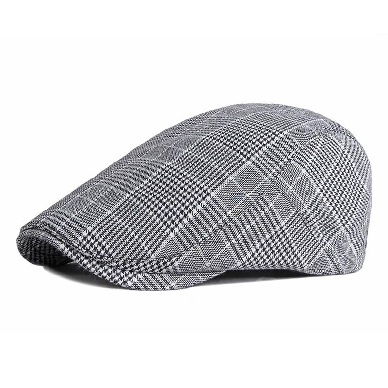 Cotton Spring Summer Plaid Newsboy Caps Flat Peaked Cap Men and Women Painter Beret Hats The Clothing Company Sydney