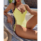 Lace Up Underwired One Piece Swimsuit Swimwear Backless Monokini Bather Bathing Suit Deep V Neck Swimwear The Clothing Company Sydney