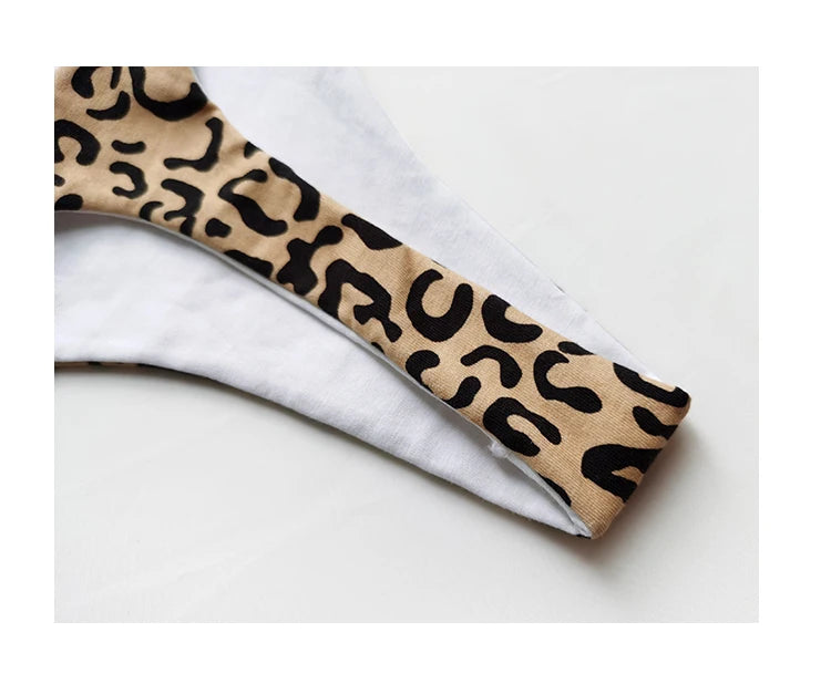 Cotton Leopard G String Women Panties Briefs Thong Low Waist T-back Bikini Underwear Seamless Lingerie