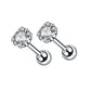 3-8mm Small Black Silver Colour Earrings Stone CZ Crystal Ear Studs Surgical Steel Cubic Unisex Accessories