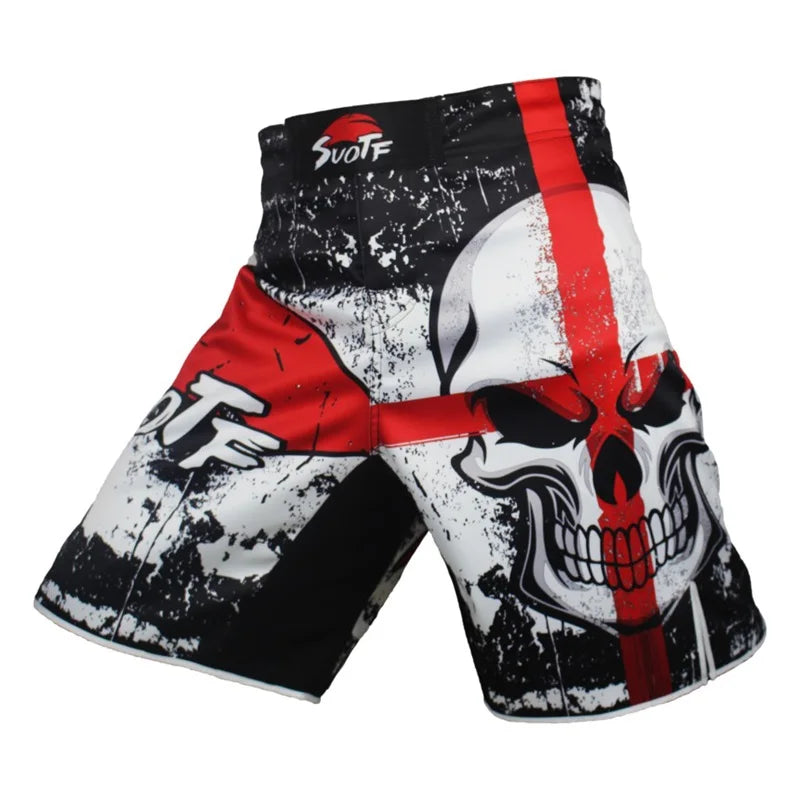 Dragon Print Breathable Fighting MMA Shorts Grappling Muay Thai Clothing Kick Boxing Training Shorts