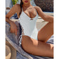 Lace Up Underwired One Piece Swimsuit Swimwear Backless Monokini Bather Bathing Suit Deep V Neck Swimwear The Clothing Company Sydney