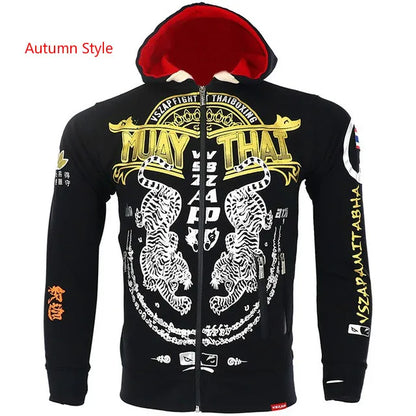 MMA Hoodie Muay Thai Tiger Fighting Hoodies Fleece Jacket Men Sweatshirts Running Gym Boxing Martial Art Coat Hooded Top The Clothing Company Sydney