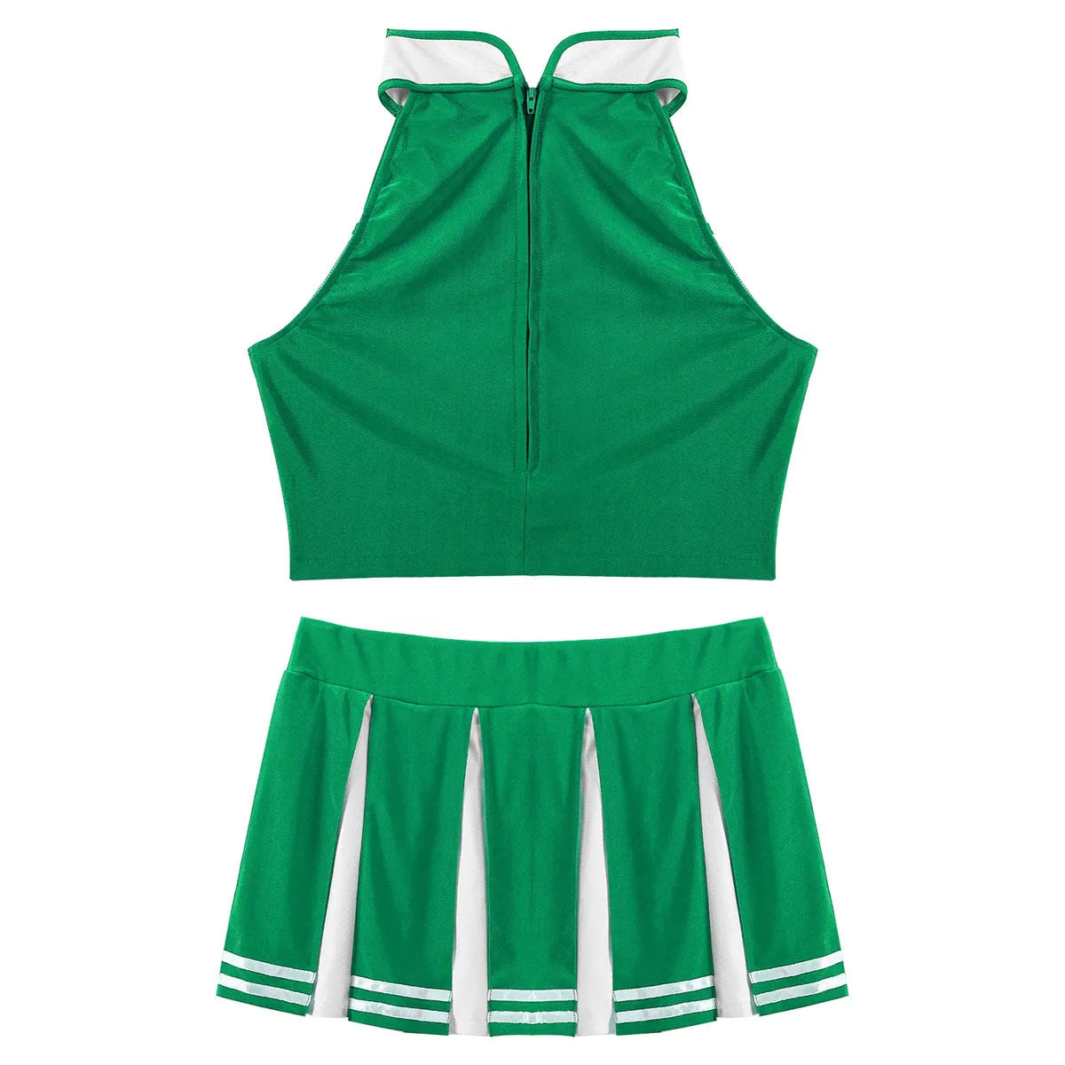 Women's Cheerleader Cosplay Costume Uniform Outfit Stand Collar Crop Top with Mini Pleated Skirts Carnival Cheerleading Suit The Clothing Company Sydney