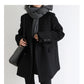 Women's Wool Blend Coat Solid Mid Long Woollen Blazer Thick Warm Blouse Overcoat Office Autumn Winter Jacket