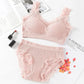 2 Piece Lace Underwear Set Padded Bra Set Women's Underwear Brassiere Fitness Crop Top Set