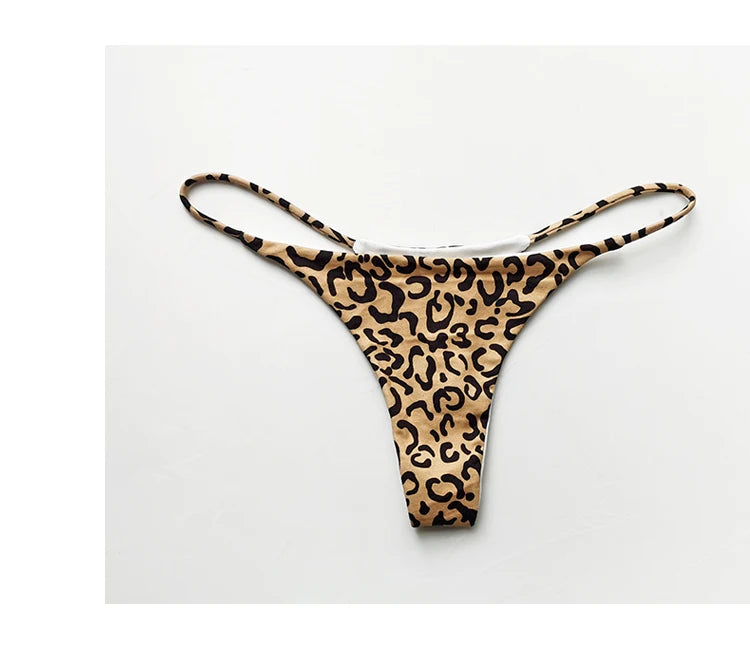 Cotton Leopard G String Women Panties Briefs Thong Low Waist T-back Bikini Underwear Seamless Lingerie