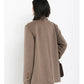 Women's Wool Blend Coat Solid Mid Long Woollen Blazer Thick Warm Blouse Overcoat Office Autumn Winter Jacket