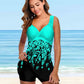 Plus Size Two Piece Swimsuit Swimwear Women Flower Print Summer Large Bathing Suits Tankini Beachwear Bikini Swimdress The Clothing Company Sydney