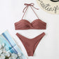 Bikini Swimsuit Women Swimwear Solid Push Up Bikinis Set High Waist Thong Bathing Suit Two Pieces Swimming Suits Female The Clothing Company Sydney