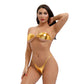 2 Piece micro bikini plus size swimwear women swimsuit bikinis Patent leather Bronzing Strapless Breast wrap String Thong The Clothing Company Sydney