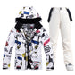 Men Women Snow Suit Wear Snowboarding Clothing Winter Warm Waterproof Outdoor Ski Set Jackets + Strap Pants