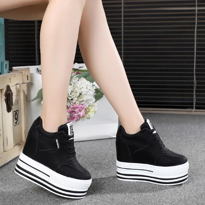High Heels Chunky Sneakers Women Spring/Autumn Platform Thick Bottom Height Increasing Casual Shoes Woman Fashion Tennis Female The Clothing Company Sydney