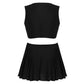 2 Piece Cheerleader Costume Women Adult Cheerleading Uniform Dancing Outfit Sleeveless Crop Top with Mini Pleated Skirt The Clothing Company Sydney