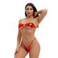 2 Piece micro bikini plus size swimwear women swimsuit bikinis Patent leather Bronzing Strapless Breast wrap String Thong The Clothing Company Sydney