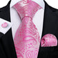 Dot Plaid Paisley Floral Pink Ties For Men 100% Silk Wedding Party Neck Tie Handkerchief Cufflinks Men's Gift Set The Clothing Company Sydney