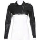 Street Motorcycle Faux Leather Jacket Women's Zipper Cropped Jacket Coat Outerwear Autumn Basic Jackets Ladies Jacket The Clothing Company Sydney