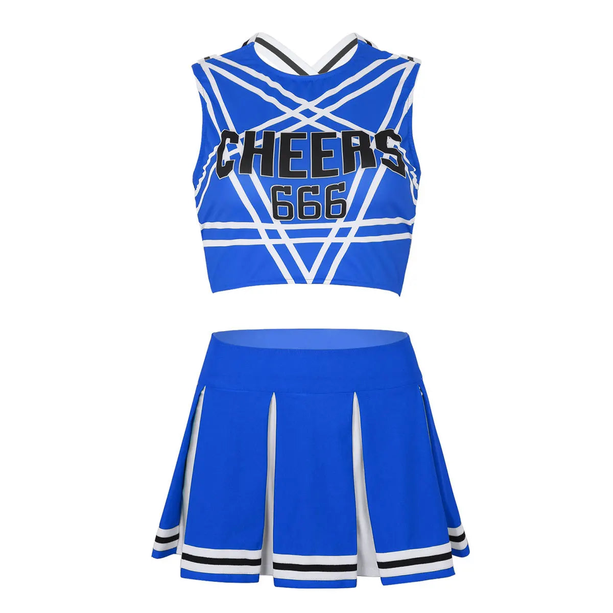 Women's Cheerleading Uniform Set Sleeveless Crop Top with Mini Pleated Skirt Cosplay Sports Stage Outfits The Clothing Company Sydney