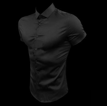 Slim Fit Button Short Sleeve Shirts Men Casual Sportswear Dress Shirt Male Hipster Shirts Tops Fitness Clothing The Clothing Company Sydney