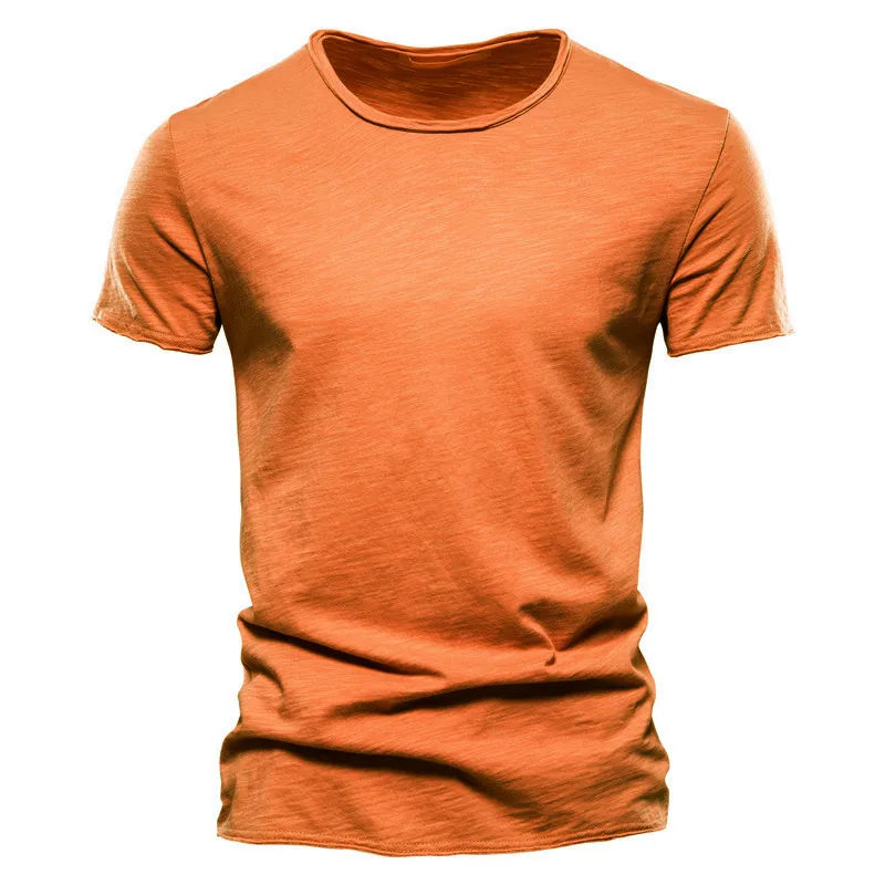 100% Cotton Men's T-shirt Casual Soft Fitness Summer T-shirts O-Neck Short Sleeve Top
