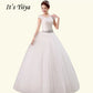 V-neck Wedding Dresses Off White Sequined Wedding Gown