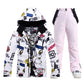 Men Women Snow Suit Wear Snowboarding Clothing Winter Warm Waterproof Outdoor Ski Set Jackets + Strap Pants