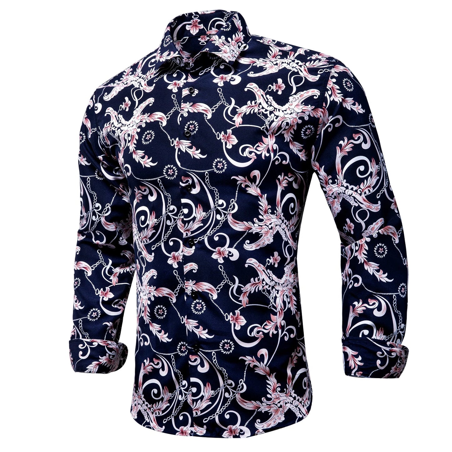 Men's Shirts Paisley Floral Silk Gold Long Sleeve Business Party Wedding Dress Shirts The Clothing Company Sydney