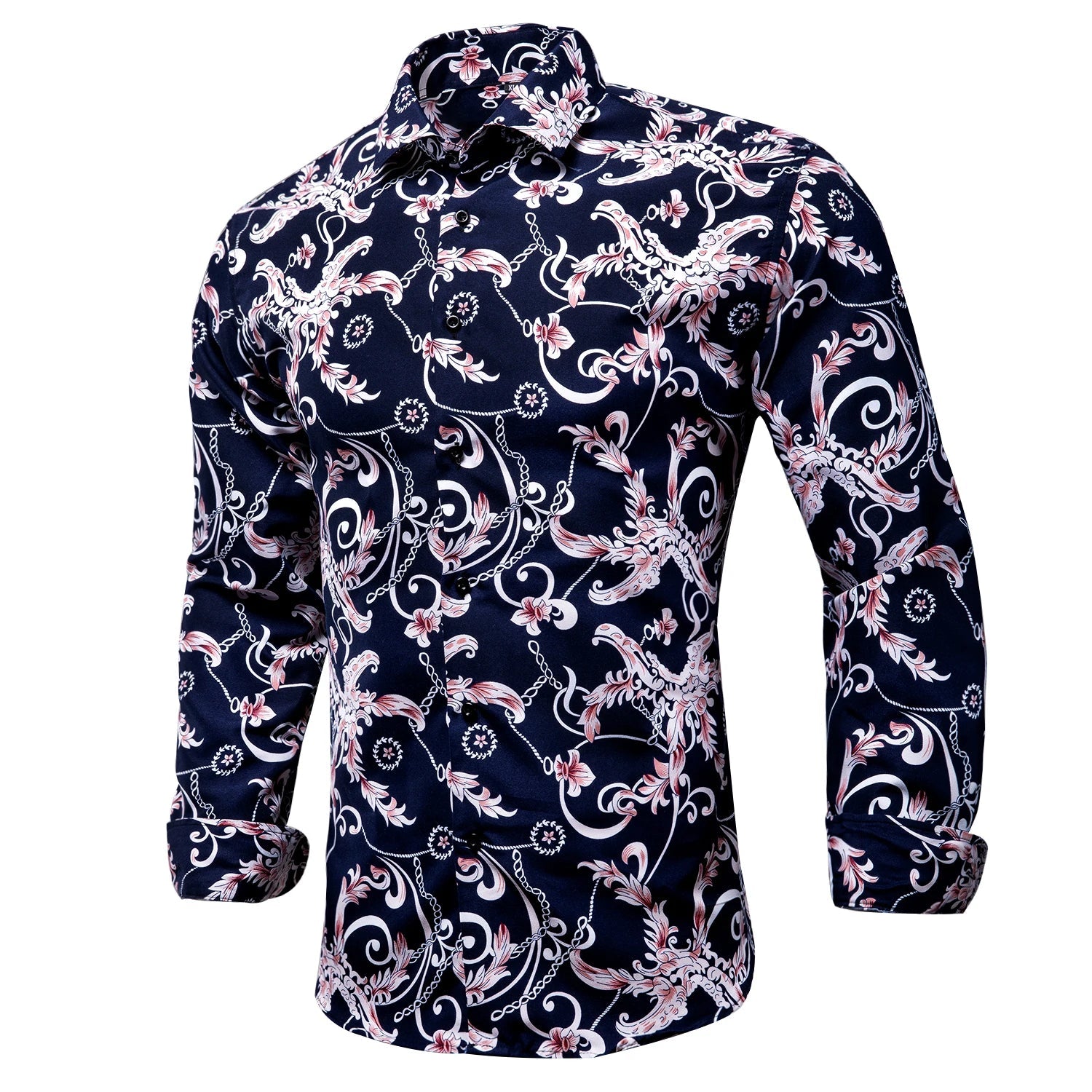 Men's Shirts Paisley Floral Silk Gold Long Sleeve Business Party Wedding Dress Shirts The Clothing Company Sydney
