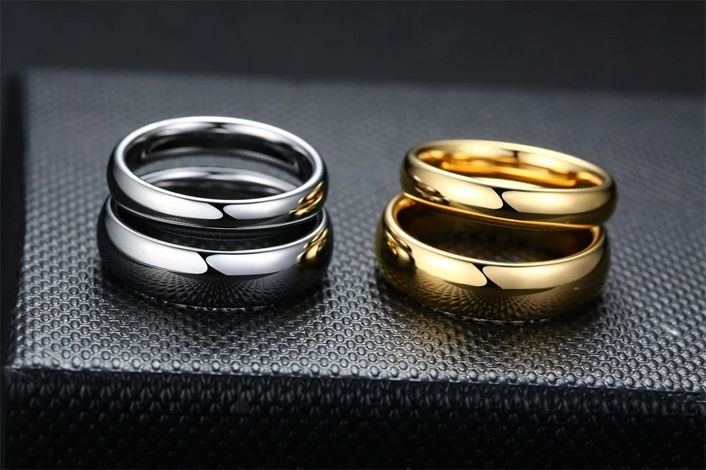 Anti Scratch Tungsten Wedding Rings for Women Men Simple Classic Wedding Bands for Couples Basic Jewelry