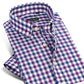 Plaid Checked Cotton Men Shirts Pocket-less Design Short Sleeve Summer Casual Standard-fit Button-down Thin Shirt The Clothing Company Sydney