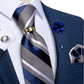 Men's Ties 8cm Wide Silk Neck Tie For Wedding Party Accessories Pocket Square Cufflinks Brooch Pin Set