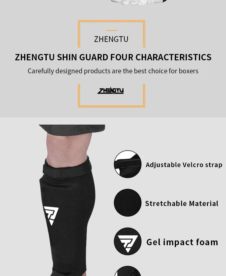 Cotton Boxing Shin Guards MMA Instep Ankle Protector Foot Protection TKD Kickboxing Pad Muaythai Training Leg Support Protectors The Clothing Company Sydney