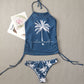 Print Tankini Set Tied Halter Swimsuit Women Swimwear Summer Backless Beach Bathing Suit The Clothing Company Sydney