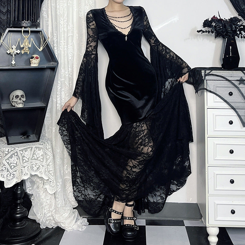 Women's Halloween Costume Batwing Sleeve Black Gothic Dress The Clothing Company Sydney