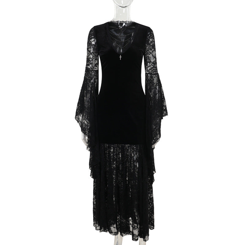Women's Halloween Costume Batwing Sleeve Black Gothic Dress The Clothing Company Sydney