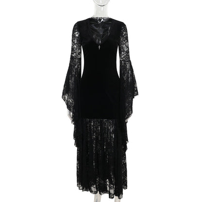 Women's Halloween Costume Batwing Sleeve Black Gothic Dress The Clothing Company Sydney