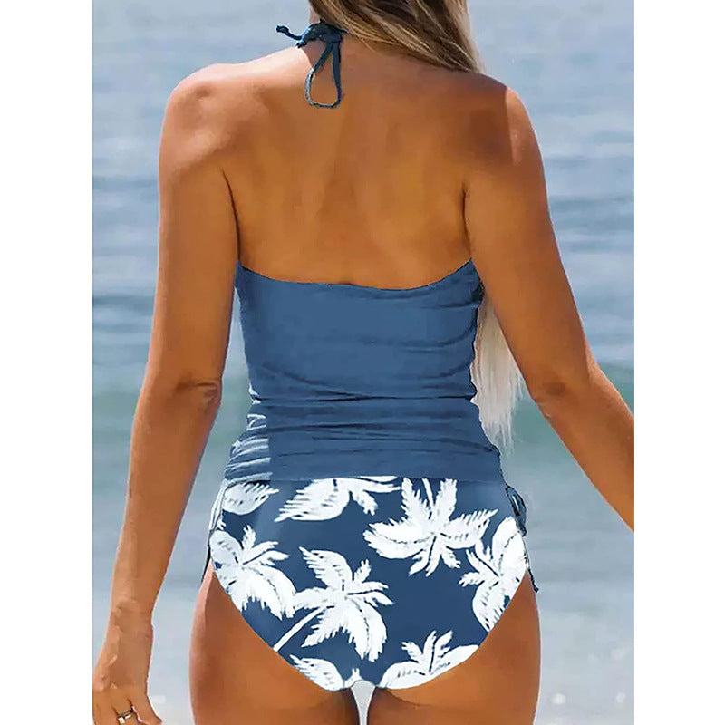 Print Tankini Set Tied Halter Swimsuit Women Swimwear Summer Backless Beach Bathing Suit The Clothing Company Sydney