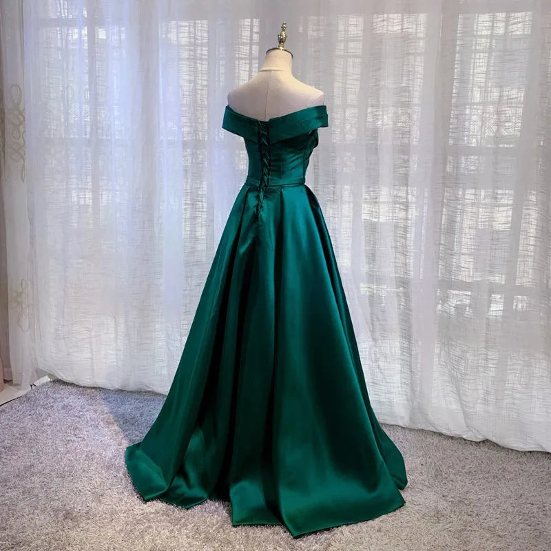 Elegant Formal Boat Neck Satin Wedding Bridesmaid Maxi Long Prom Evening Cocktail Party Summer Dresses The Clothing Company Sydney