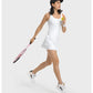 Square Neck Tennis Golf Dress Skirt Sleeveless Exercise Sport Dresses with Built In Shorts Pocket The Clothing Company Sydney