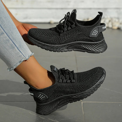 Women's Fall Casual Sneakers – Fly Weave, Lace-Up The Clothing Company Sydney